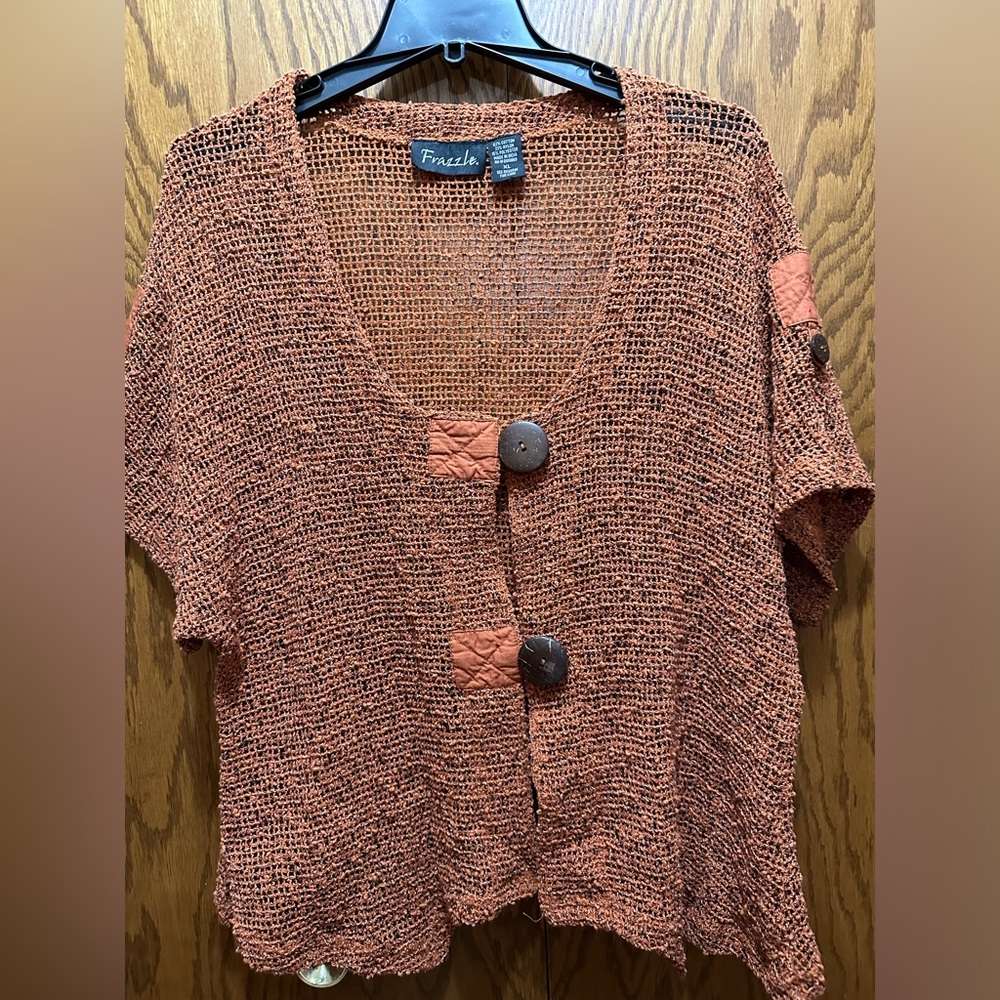 FRAZZLE- Rust colored over shirt. Sz. XL